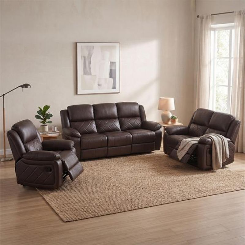Humz Bentley Brown Leather Sofa
