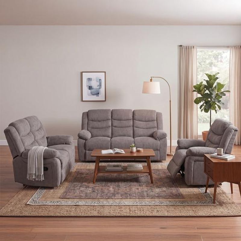 Humz Windsor Brown Fabric Sofa