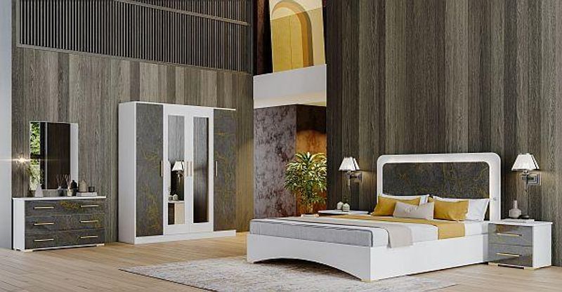 Ben Company Dalia Grey Gold Bedroom