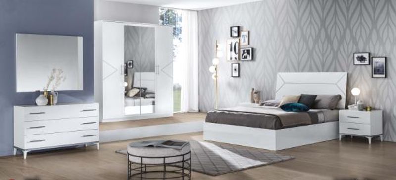 Ben Company Elegance White-Silver Bedroom