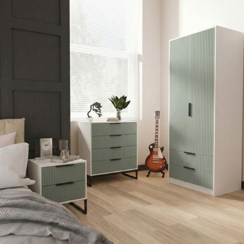 Welcome Furniture Fluted Reed Green and White Matt