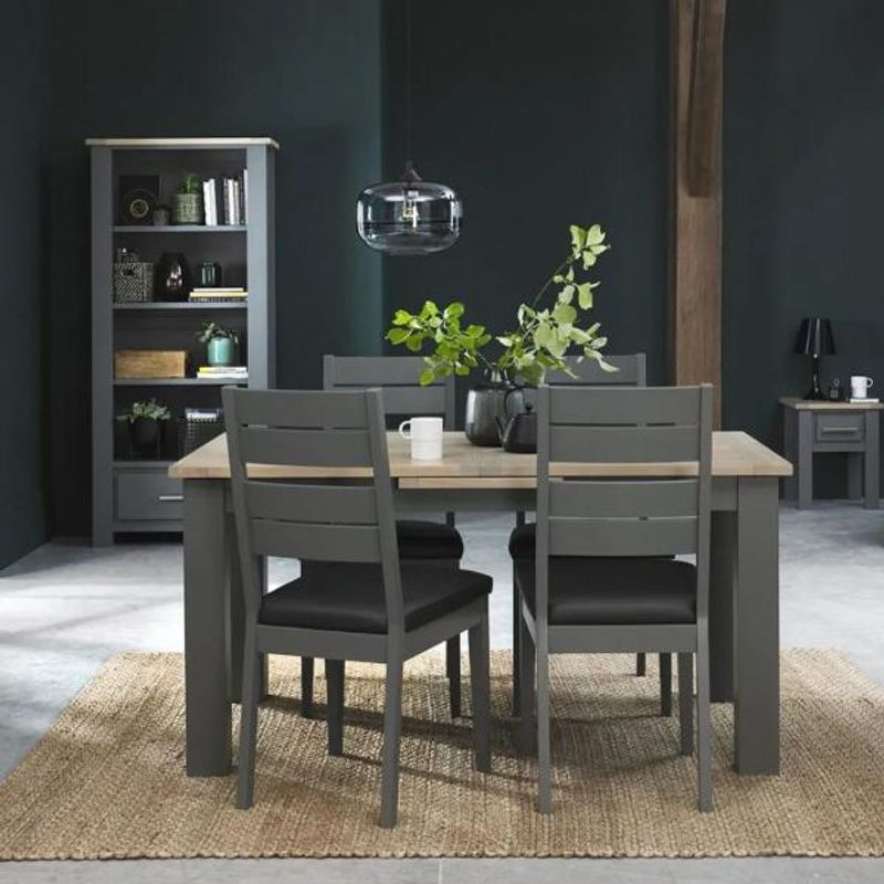 Bentley Designs Oakham Dark Grey and Scandi Oak Dining