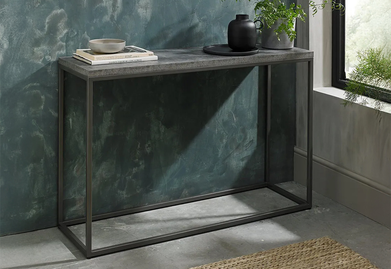 Bentley Designs Renzo Zinc and Dark Grey Occasional furniture collection