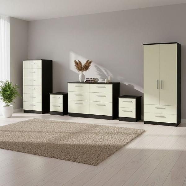 Welcome Knightsbridge High Gloss Cream and Black furniture collection
