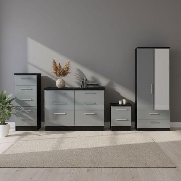 Welcome Knightsbridge High Gloss Grey and Black furniture collection