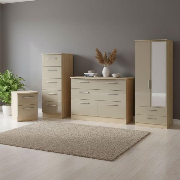 Welcome Knightsbridge High Gloss Mushroom and Light Oak furniture collection