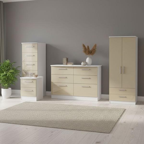 Welcome Knightsbridge High Gloss Mushroom and White furniture collection