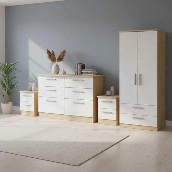 Welcome Knightsbridge High Gloss White and Light Oak furniture collection