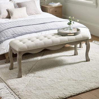 Camille Oatmeal Fabric Bench