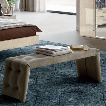 Maia Italian Grey Fabric Bedroom Bench