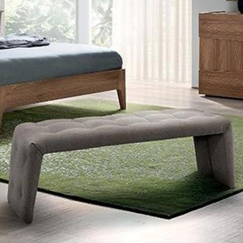 Storm Italian Grey Upholstered Bedroom Bench