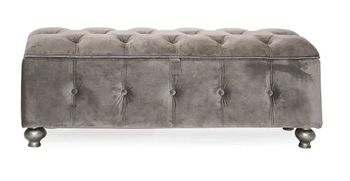Jessica Ottoman Storage Taupe Velvet Foot Stool