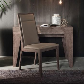 Matera Italian Wood Grain Faux Leather Bedroom Chair