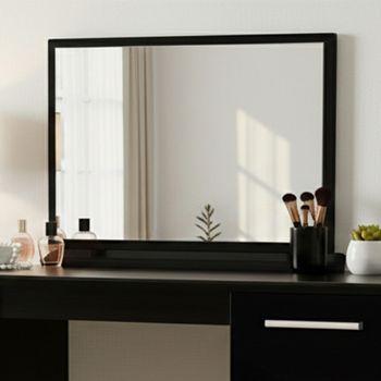 Knightsbridge Black Gloss Large Dressing Mirror