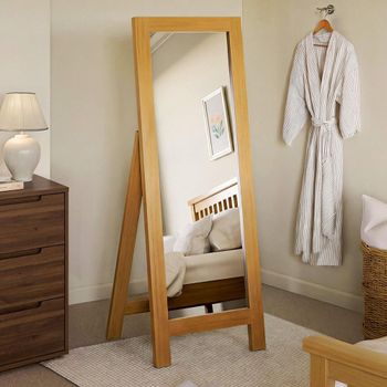 Churchill Waxed Pine Cheval Bedroom 53cm x 147cm Mirror