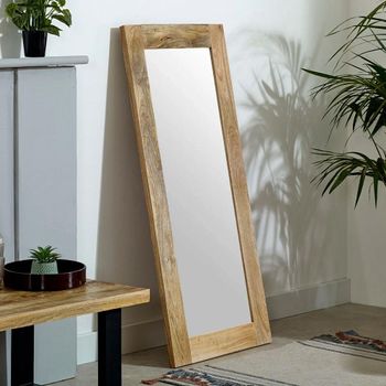 Surrey Solid Mango Wood Wall Mirror - 140cm x 65cm