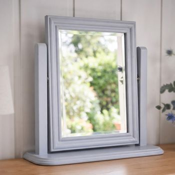Chantilly Vanity Grey Painted Wood Mirror
