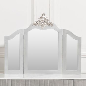 French Style Vanity Antique Silver Mirror - 86cm x 68cm
