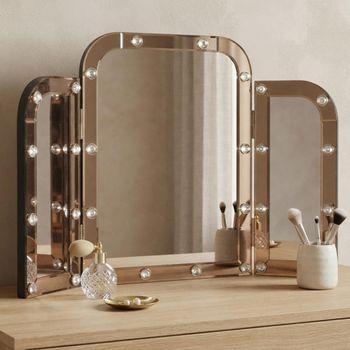 Jaira Vanity Brown Aluminium Arch Mirror - 91cm x 60.5cm