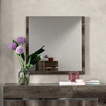 Modern Medea Vintage Oak Wall Mirror - 100cm