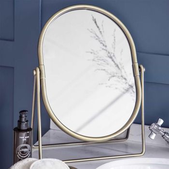 Set of 3 Novello Vanity Antique Brass Mirror