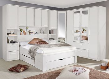 Rivera White Bedroom Set with 160cm Storage Bed