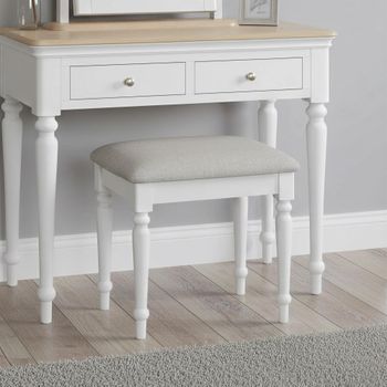 Cromwell Padded White Painted Dressing Stool