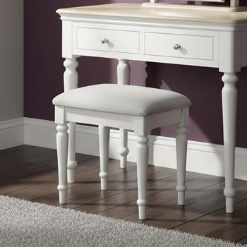 Cromwell Padded Grey Painted Dressing Stool