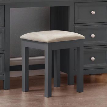Maine Black Padded Dressing Stool