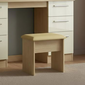 Knightsbridge Light Oak Padded Dressing Stool