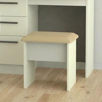 Knightsbridge Padded Cream Gloss Dressing Stool