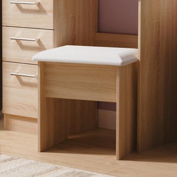 Devon Oak Padded Dressing Stool