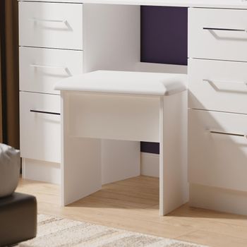 Worcester White Padded Dressing Stool