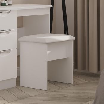 Camden White Gloss Padded Dressing Stool