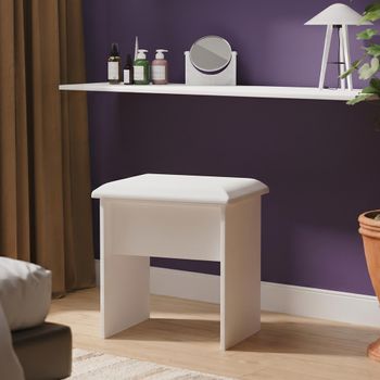 Java White Matt Padded Dressing Stool