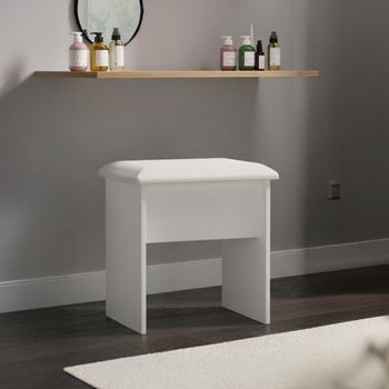 Yarmouth White Matt Padded Dressing Stool