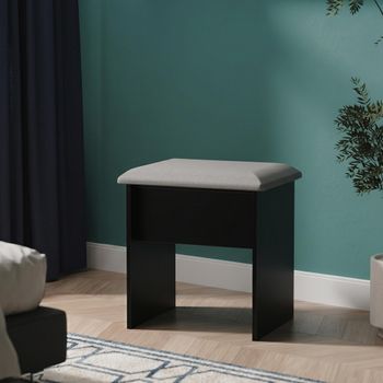 Java Black Ash Padded Dressing Stool