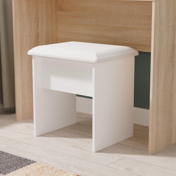Norfolk White Padded Dressing Stool