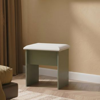 Java Reed Green Padded Dressing Stool
