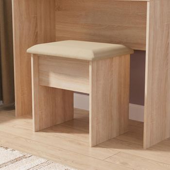 Avon Oak Padded Dressing Stool
