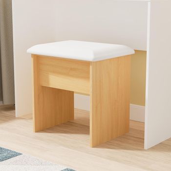 Monaco Modern Oak Padded Dressing Stool