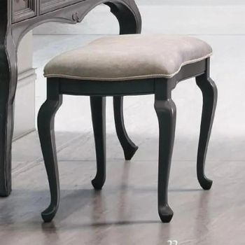 Verdi Italian Grey Padded French Style Dressing Stool