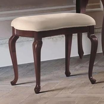 Verdi Italian Walnut Padded French Style Dressing Stool