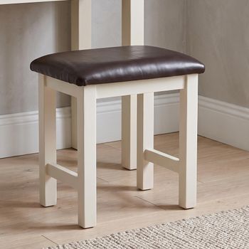Melbourne White Painted Square Dressing Stool