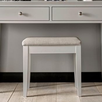Ashby Soft Grey Stool Pebble Grey Fabric