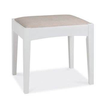 Hampstead White Stool Pebble Grey Fabric