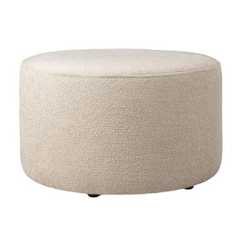 Clearance - Ethnicraft Barrow Round Off White Fabric Pouf - FSS14513