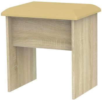 Contrast Oak Padded Dressing Stool