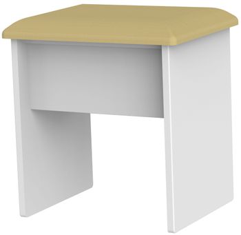 Knightsbridge White Padded Dressing Stool