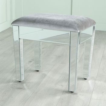 Clearance - Lucia Dressing Mirrored Stool